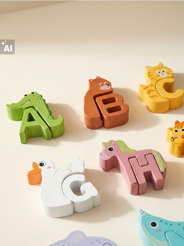 Sinsay - Puzzle cu litere și animale - multicolor