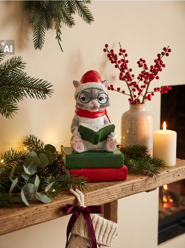 Sinsay - Decorațiune de Crăciun de sine stătătoare în formă de pisică - multicolor