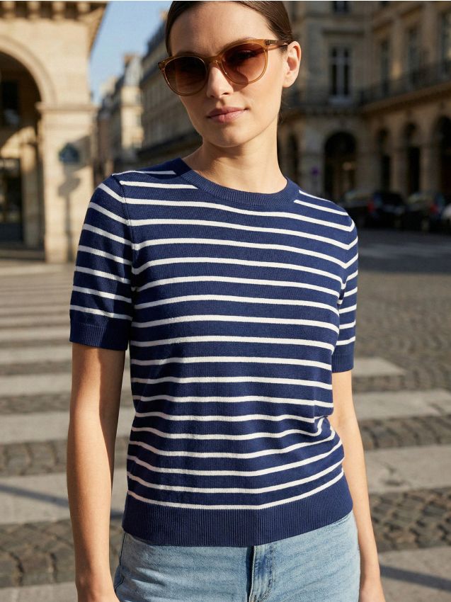 Sinsay - Maglia-blusa - blu scuro
