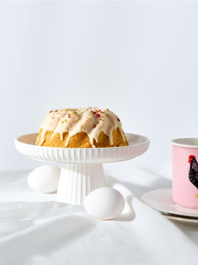 Sinsay - Farfurie ceramică cu suport - alb