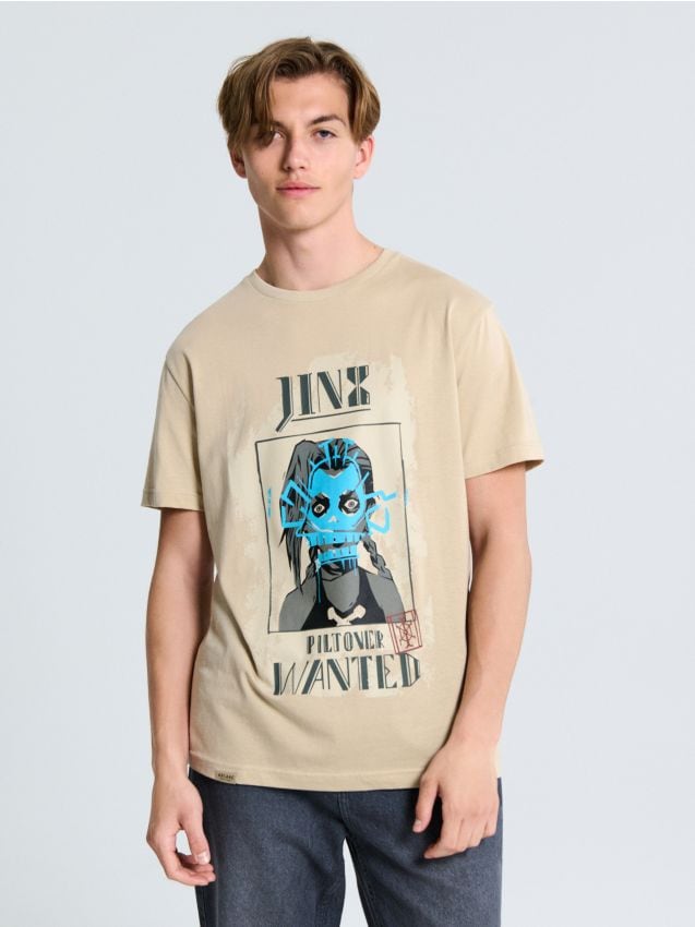 Sinsay - Tricou cu imprimeu League of Legends - bej