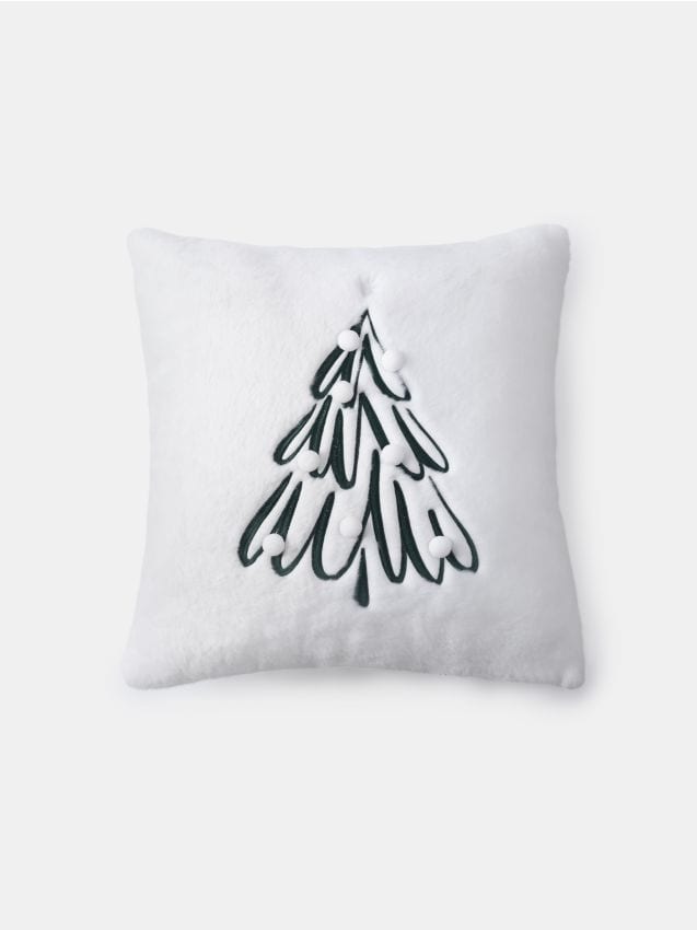 Sinsay - Pernă decorativă cu motiv de sărbători - alb
