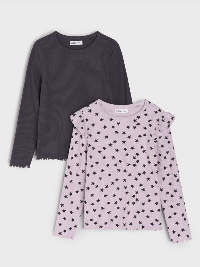 Sinsay - Dvojbalenie tričiek s dlhým rukávom - viacfarebná