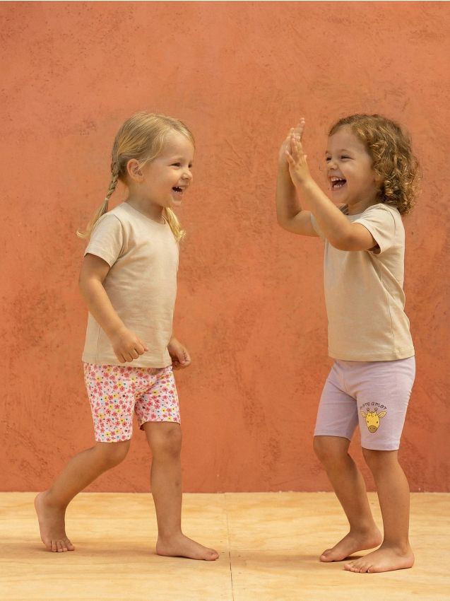 Sinsay - Pantaloni scurți tip biker, set de 2 bucăți - crem