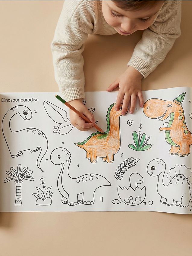 Sinsay - Rolă de colorat față-verso cu motiv de dinozauri - negru