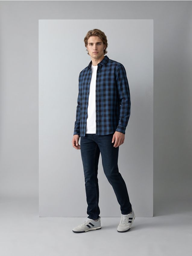 Sinsay - Jeans chino slim fit - albastru