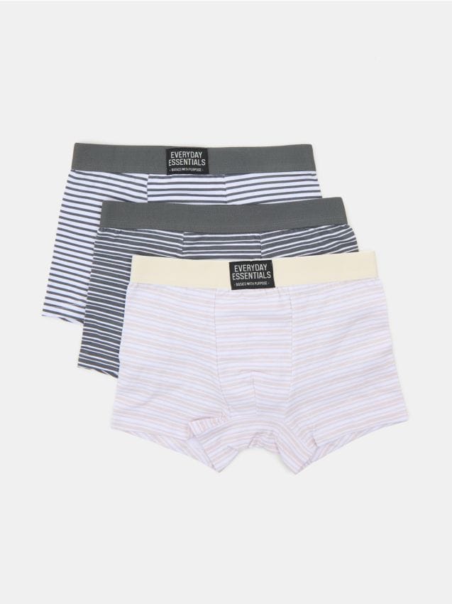 Sinsay - Boxeri din bumbac în dungi – set de 3 bucăți - multicolor
