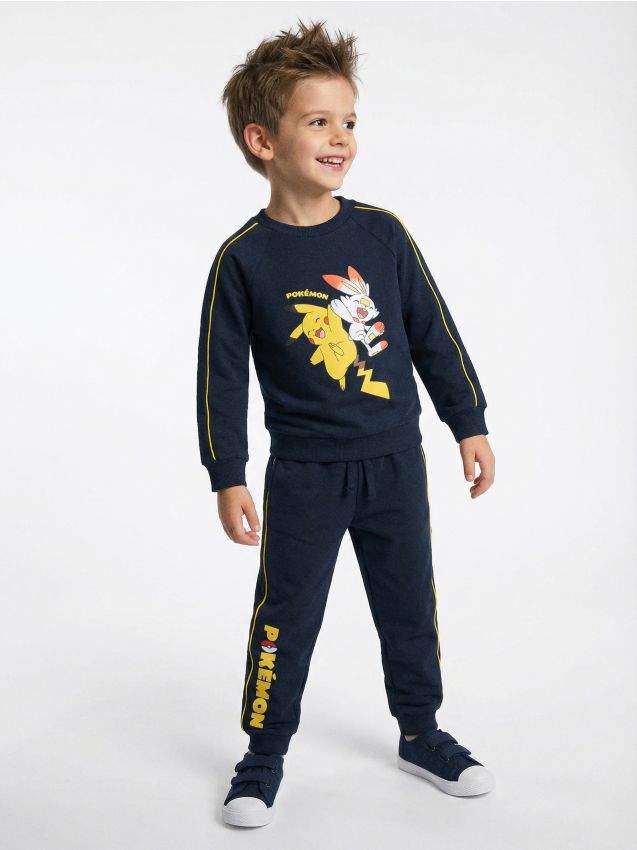 Sinsay - Komplet dresowy z nadrukiem Pokemon - granatowy