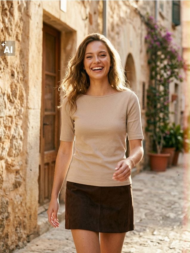 Sinsay - Tricou din bumbac basic - bej