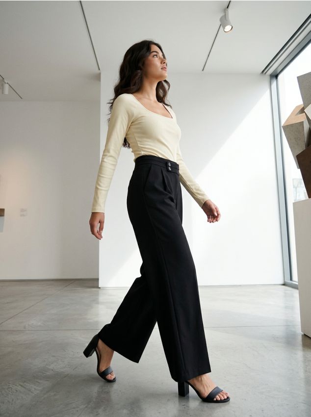 Sinsay - Prążkowana koszulka z długim rękawem - żółty