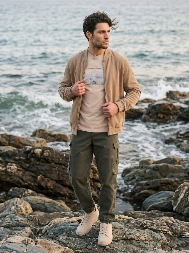 Sinsay - Spodnie cargo jogger - zielony