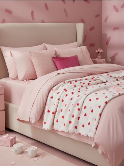 Prekrivač za krevet s motivom srca