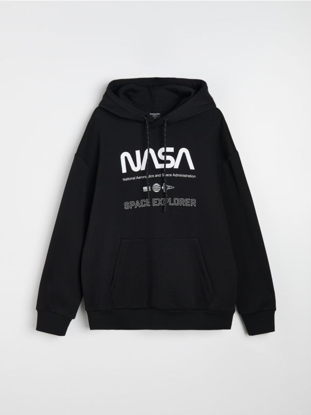 Sinsay - Hanorac cu imprimeu NASA - negru