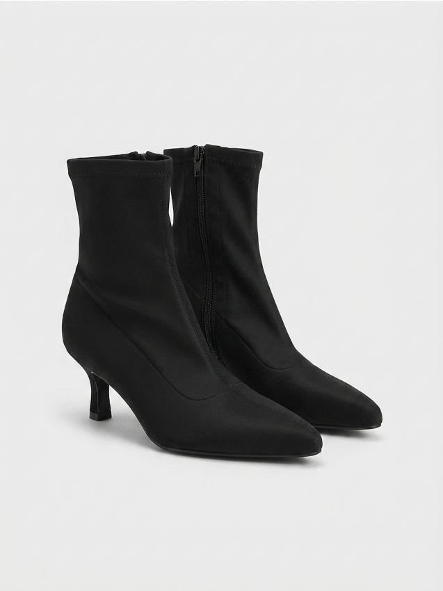 Sinsay - Botine cu toc - negru