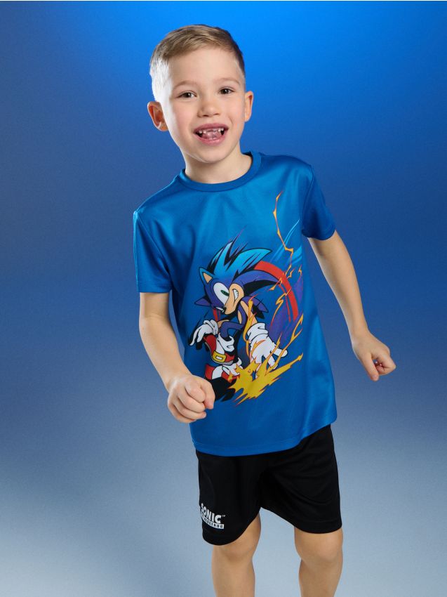 Sinsay - Compleu cu tricou și pantaloni scurți Sonic the Hedgehog - multicolor