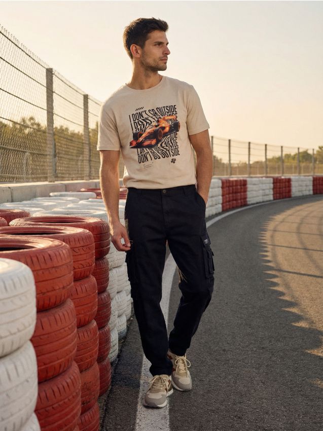 Sinsay - Spodnie cargo - czarny