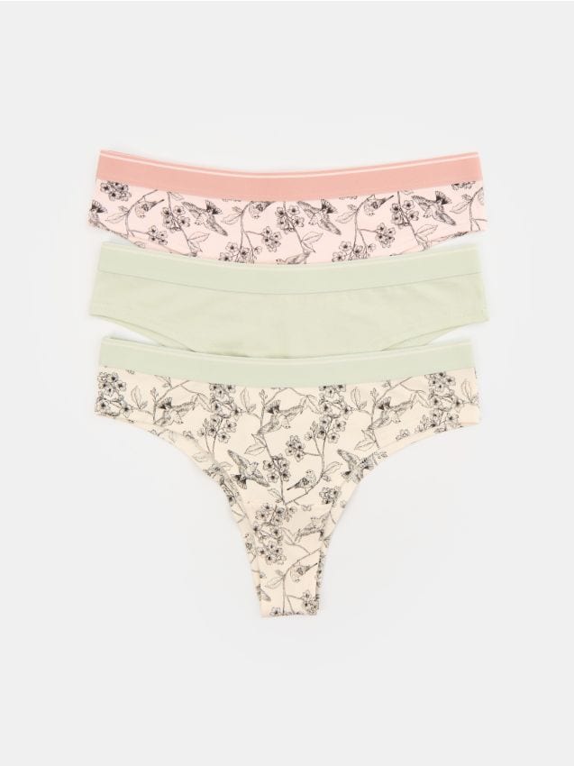 Sinsay - Set de 3 perechi de chiloți cu croială braziliană - multicolor