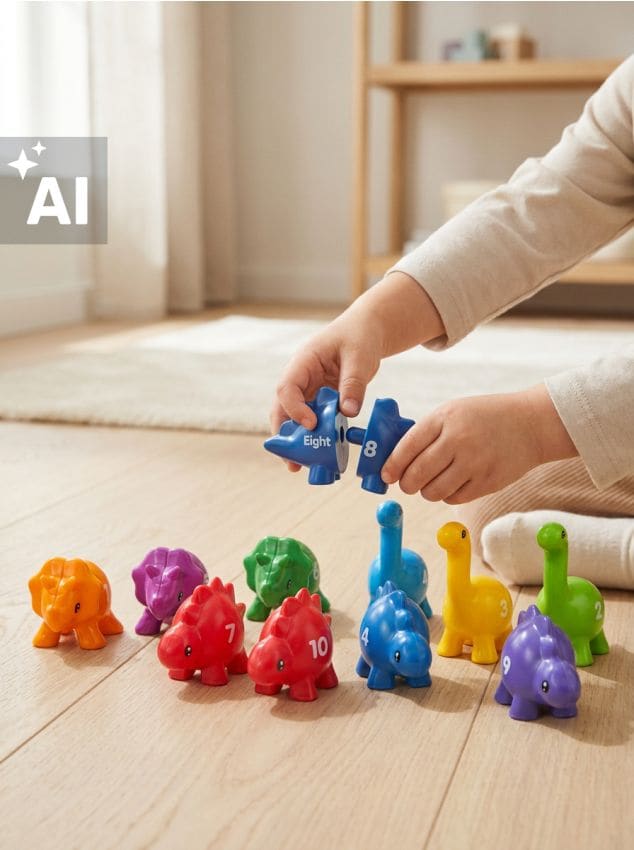 Sinsay - Jucărie educativă – Sortator de dinozauri cu potrivirea culorilor și numerelor - multicolor