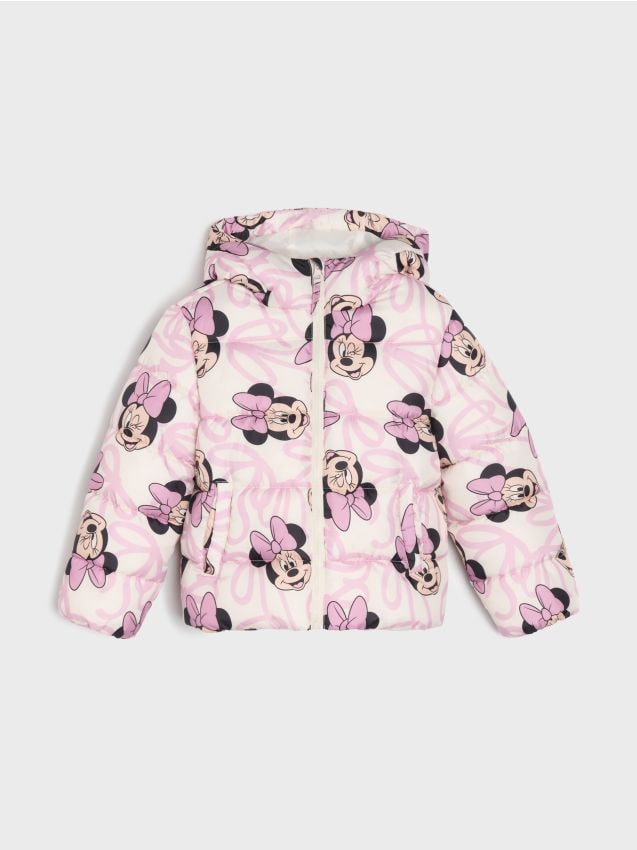 Sinsay - Geacă puffer matlasată cu glugă Minnie Mouse - crem