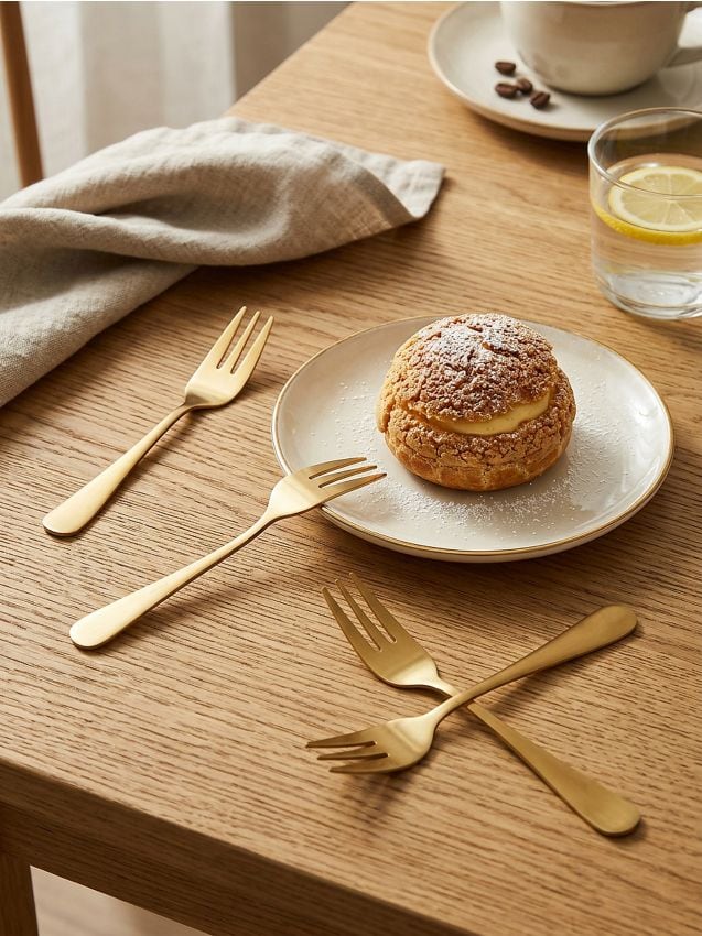 Sinsay - Set de 4 furculițe pentru desert - auriu