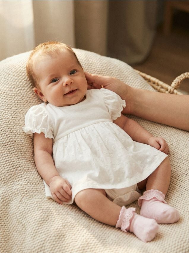 Sinsay - Body tip rochiță din bumbac - alb