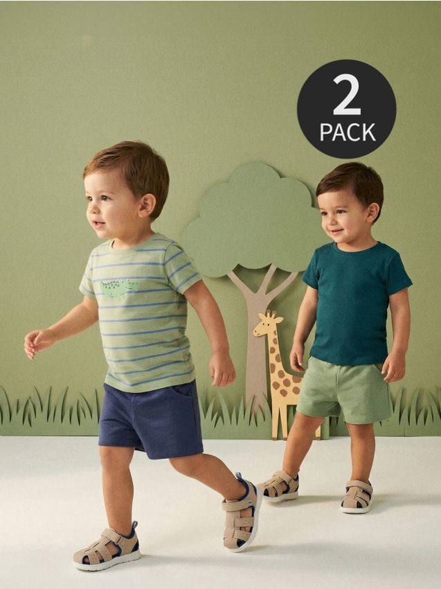 Sinsay - Set de 2 șorturi din trening - verde-prăfuit