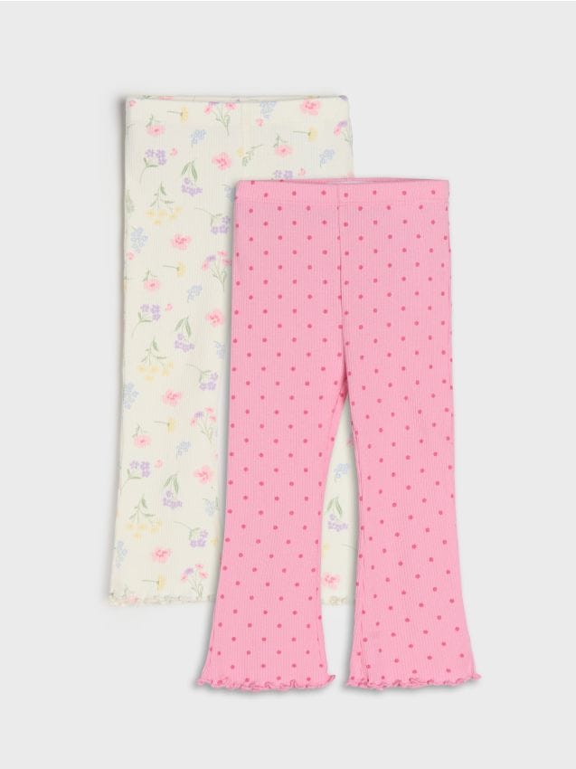 Sinsay - Colanți evazați 2 pack - crem