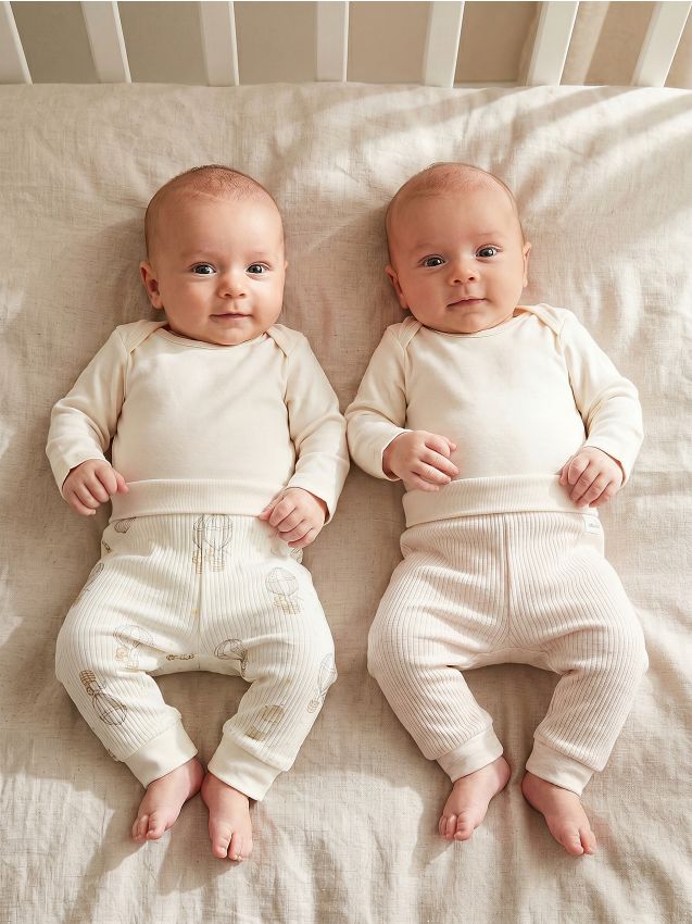 Sinsay - Pantaloni reiați din bumbac 2 pack - crem