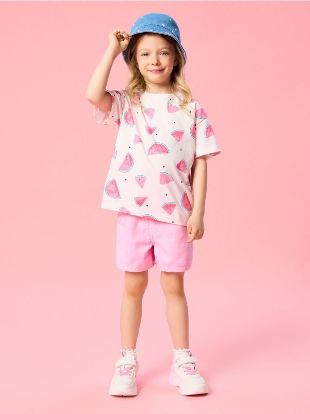 Sinsay - Tricou din bumbac cu model - roz