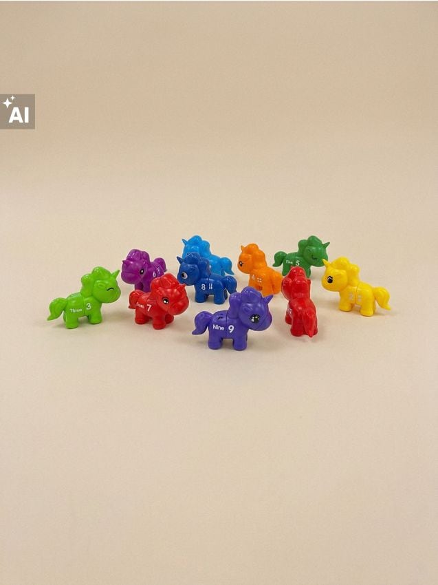 Sinsay - Jucărie educativă – Sortator de unicorni cu potrivirea culorilor și numerelor - multicolor
