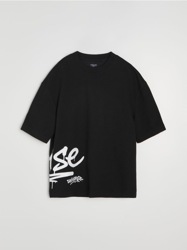 T-shirt in mesh a maniche corte vestibilità comfort fit - nero