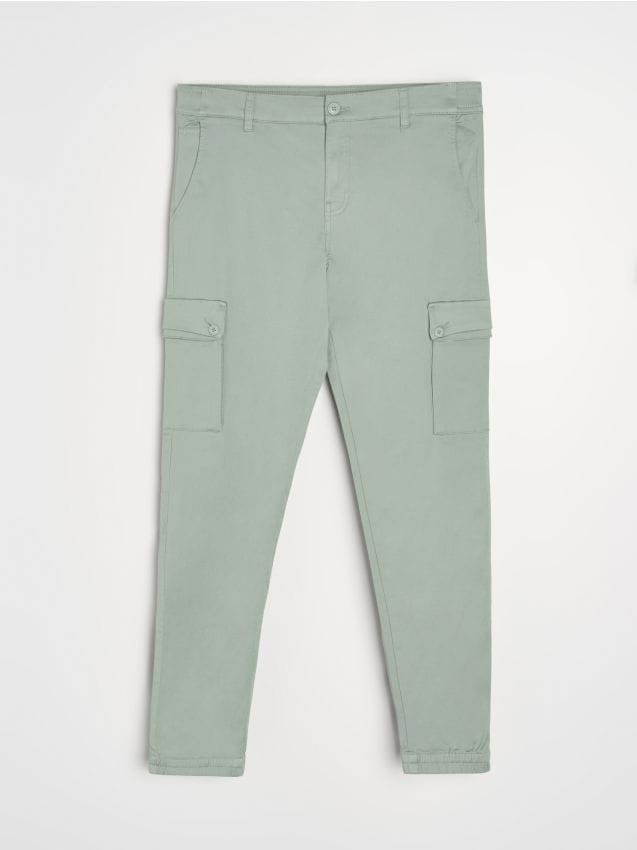 Sinsay - Pantaloni cargo jogger - verde-pal