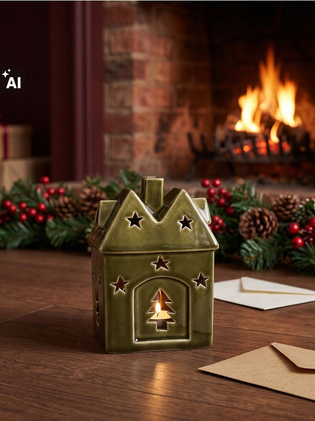 Sinsay - Božićni svijećnjak za tealight svijeću u obliku kućice