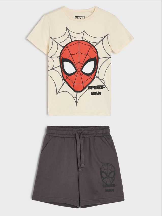 Sinsay - Compleu cu tricou și pantaloni scurți Spider-Man - multicolor