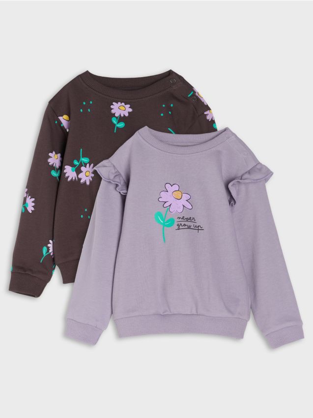 Sinsay - Hanorac crewneck 2 pack - albastru-violet