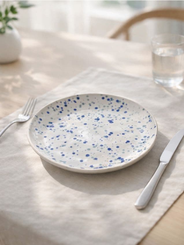 Sinsay - Farfurie cu model stropit - albastru-pal