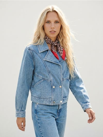 Džínová biker bunda