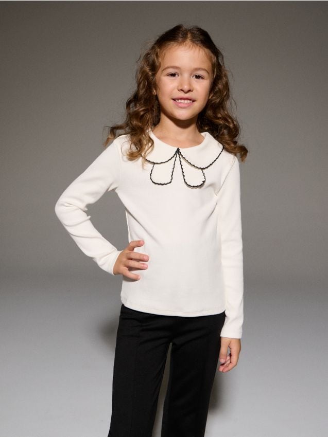 Sinsay - Bluză tricotată în relief - alb