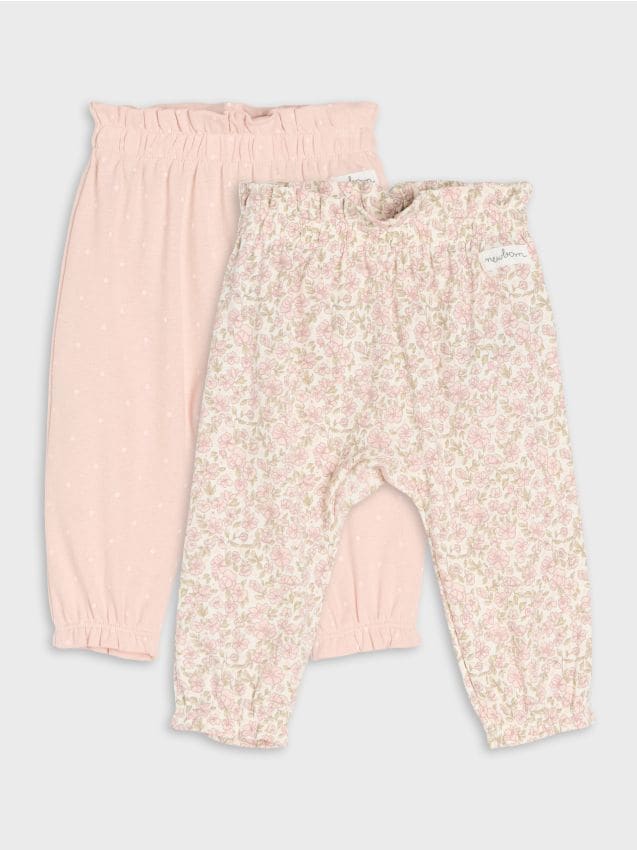 Sinsay - Pantaloni de trening tip bloomers din bumbac cu model floral - crem