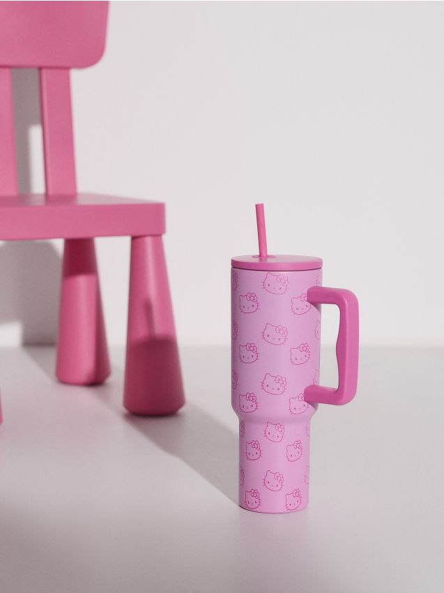 Kubek termiczny ze słomką Hello Kitty - SINSAY