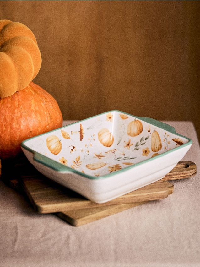 Sinsay - Formă de copt din ceramică cu motiv de toamnă - multicolor