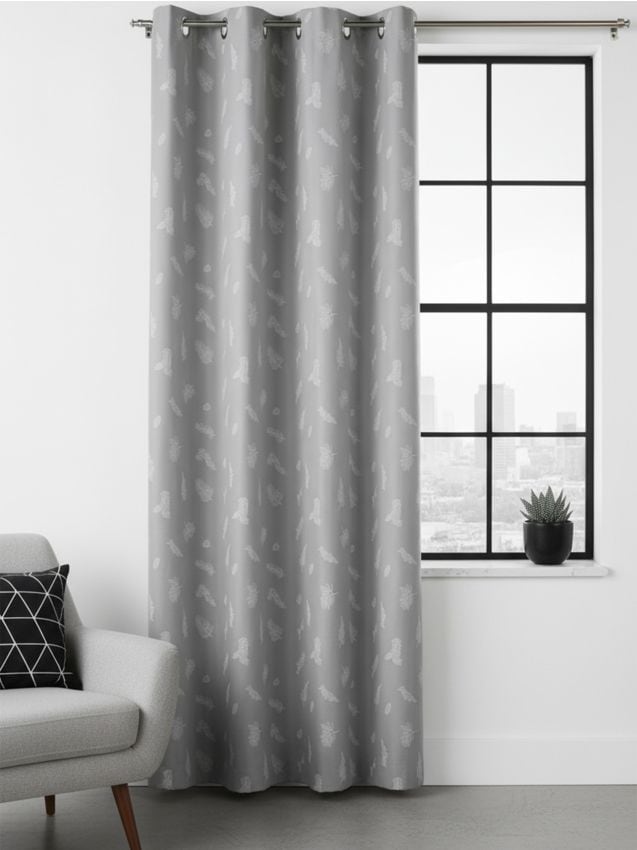 Sinsay - Zatemňovacia záclona s krúžkami - popolavo zelená