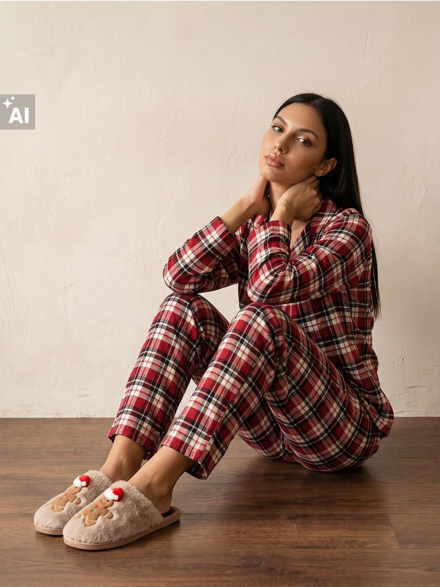 Sinsay - Božićne papuče s aplikacijom medenjaka