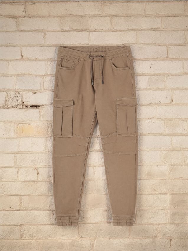 Sinsay - Joggery cargo - brązowy