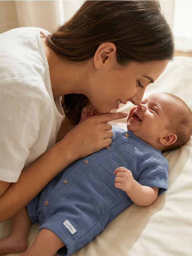 Sinsay - Salopetă din bumbac uni - mid blue