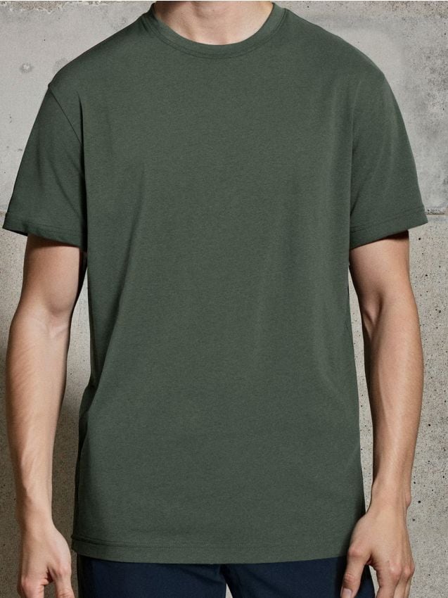 Sinsay - Basic tričko - popolavo zelená