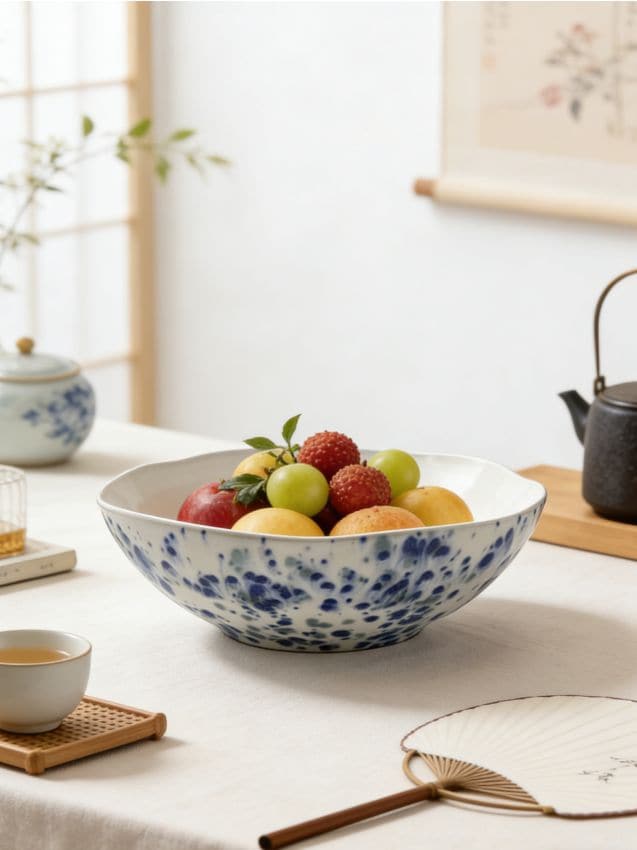 Sinsay - Bol cu model stropit - albastru-pal