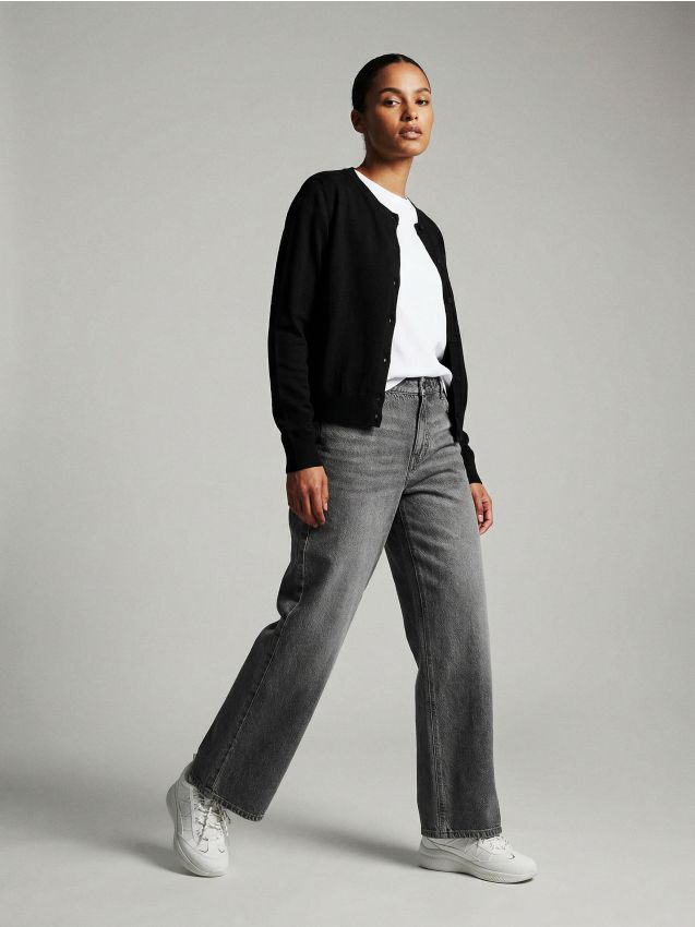 Sinsay - Cardigan din vâscoză - negru