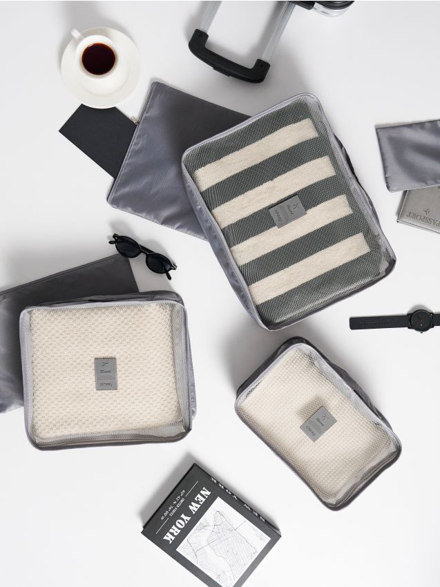 Sinsay - Set de organizatoare de călătorie 6 pack - gri-neutru