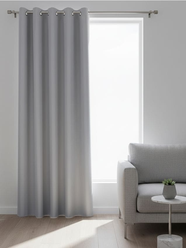 Sinsay - Jednofarebná záclona s očkami - svetlošedá